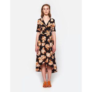 Ganni Geroux Silk Wrap Dress
